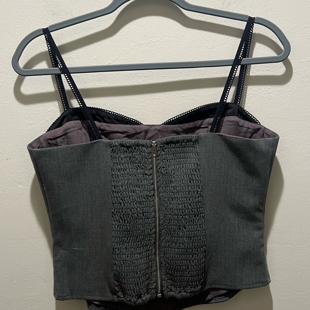 Grey & Black Lace Corset Top - Picture 2 of 3